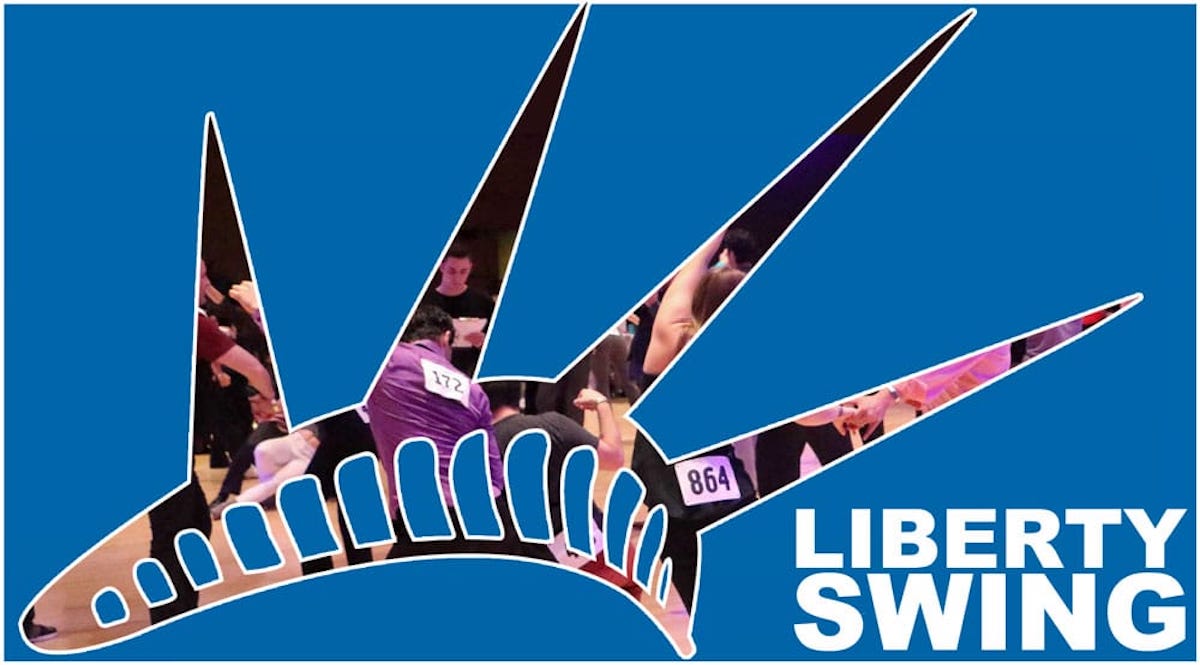 Liberty Swing logo with competitors background Liberty Swing Dance